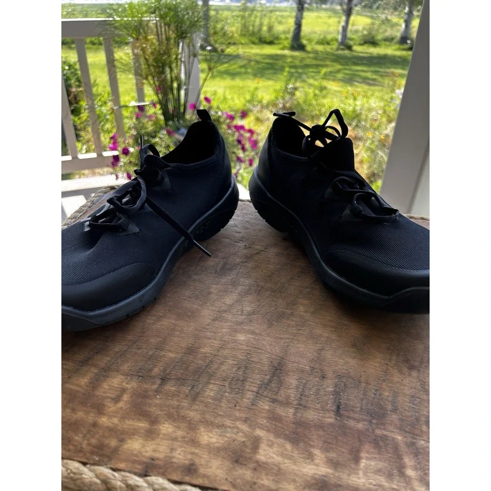 OOFOS OOmg Sport Low Black Recovery Shoes Mens 12 EU45 Lace Up Sneakers